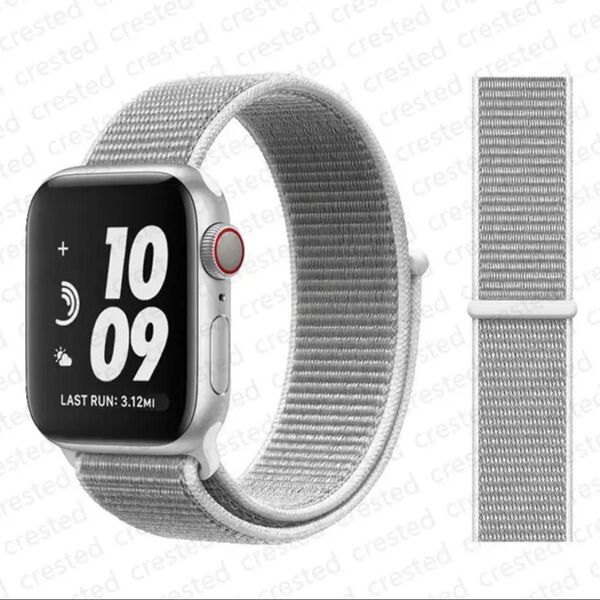 Apple Watch アップルウォッチ バンド ベルト ナイロン【38/40/41】パールカラー