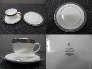 WEDGWOOD・ウェッジウッド・MARCASITE・マーカサイト・カップ & ソーサ & ケーキ皿・3点セットにて / ビンテージ・美品かと思います　②