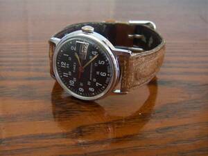 TIMEX 手巻き三針デート稼働腕時計 英国製ビンテージ・ミリタリーウォッチ