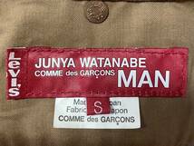 JUNYA WATANABE MANジュンヤ ワタナベ マン Levi’s リーバイス Wネーム レザーエルボーパッチ付き ウールシャツ 赤 タータンチェック 14FW_画像3