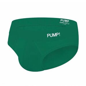 【緑・L】PUMP ローライズブリーフ ビキニ ワントーン 伸縮性コットン 1枚