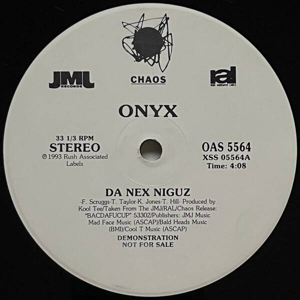 Onyx - Da Nex Niguz / Da Nex DingDong (USオリジナル/プロモオンリー/Promo/ニュースクール)