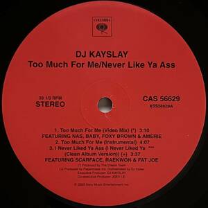 DJ Kay Slay - Too Much For Me / I Never Liked Ya Ass / Westside Driveby (Promo)