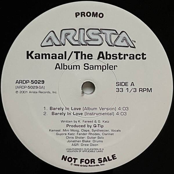 (Q-Tip) Kamaal - The Abstract (Album Sampler) (USオリジナル/プロモオンリー/Promo)