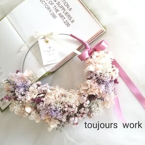 ◇◇母の日ギフト◇母の日◇ハーフリース◇ナチュラルリース◇ドライフラワーリース