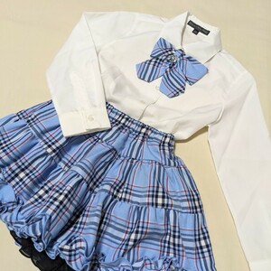 +FS27 Person's Flip Wear Person's формальный 120 девочка блуза юбка лента комплект белый бледно-голубой церемония входить . тип .. тип входить . тип 