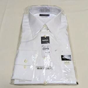 +FS32 新品 未使用 SAVOIA フォーマル メンズ 40-80 長袖 シャツ ワイシャツ 白 オフホワイト 無地 ビジネス セレモニー