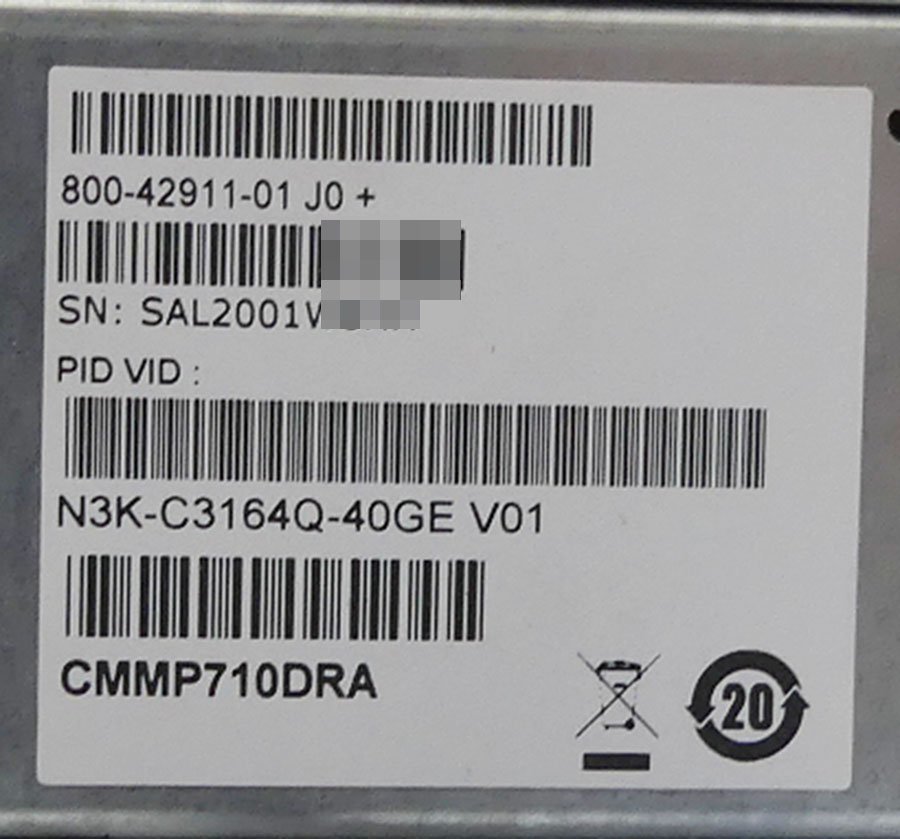 Cisco Nexus 3164Q (N3K-C3164Q-40GE) 中古 NX-OSなし シスコ ジャンク
