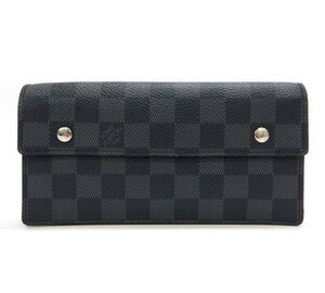 LOUIS VUITTON ルイヴィトン N60023 Wホック長財布 FB2421 ダミエグラフィットポルトフォイユアコルディオン 黒ブラック ロングウォレット