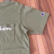  champion チャンピオン Tシャツ 半袖 ポケットT ビッグロゴ プリント オリーブ サイズM 玉mc1525_画像3