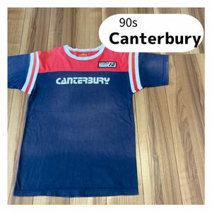 90s Canterbury カンタベリー 半袖 Tシャツ ゲームシャツ ラガー ラグビー ヴィンテージ ビッグ サイズL 玉mc1561