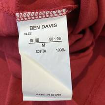 BEN DAVIS ベンデイビス 半袖 Tシャツ ポケット ワンポイント クールネック レッド サイズM 玉mc1556_画像8