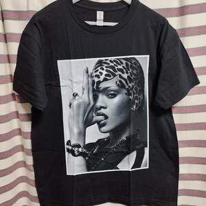 リアーナ（Rihanna) 黒Lサイズ BIGプリントTシャツ 送料無料☆彡新品◇バンドT ロックT rock TLC ビヨンセ