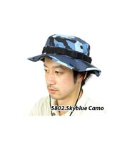 ☆ 5802.Sky Blue Camo ☆ 7　1/2(約59cm) ブーニーハット ジャングルハット ロスコ サファリハット ミリタリーハット ミリタリー_画像1