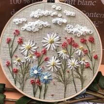 フランス刺繍キット☆雲と野の花_画像1