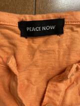 ☆美品☆PEACE NOW ピースナウ　半袖Tシャツ オレンジ　レディースサイズL ヘンリーネックT 送料210円_画像3