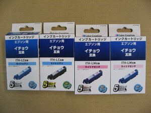 【ジャンク品】4個セット ELECOM カラークリエーション CC-EITHLC EPSON（エプソン） ITH-LC互換プリンターインク ライトシアン等