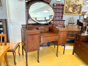 3E11 France antique mahogany mirror back sideboard dresser 