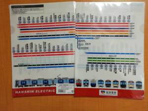 京阪電車停車駅案内図　クリァファイル　　2枚1セット