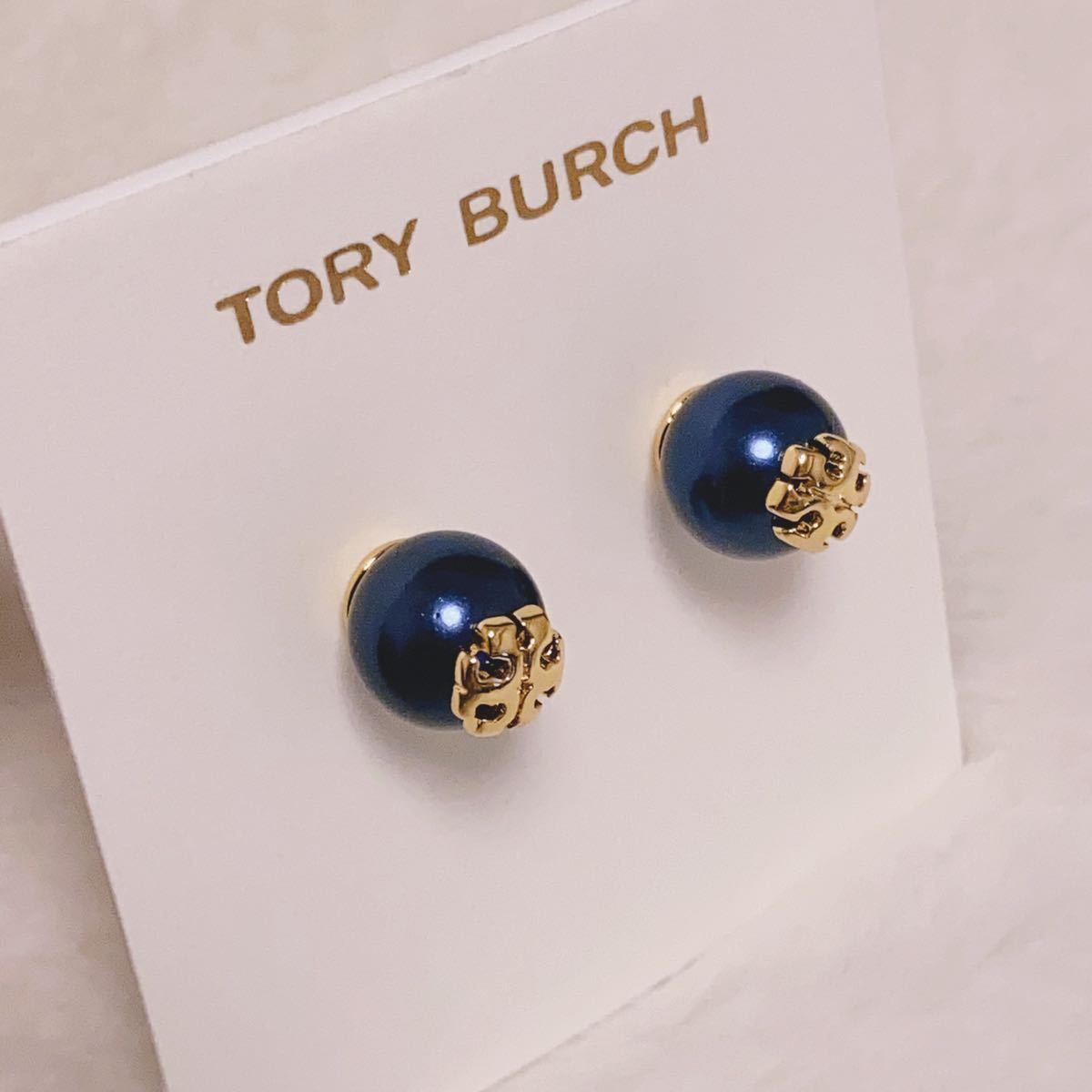 新品未使用 TB002-03 Tory Burch トリーバーチ パール ピアス ダーク