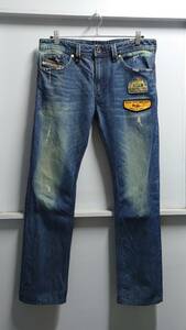 DIESEL イタリア製 DNA WASH THAVAR SLIM SKINNY デニム パンツ W31 L30 ブレイブマン ワッペン ディーゼル