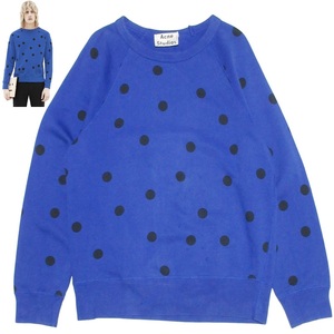 アクネ ストゥディオズ Acne Studios COLLEGE DOT ドット スウェット トレーナー ブルー系 ブラック