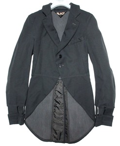  редкость! черный Comme des Garcons BLACK COMME des GARCONS длинный . хвост tailored jacket 1K-J004 2012 архив 