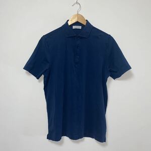 正規品 グラン サッソ Gran Sasso Tシャツ 半袖 ポロシャツ メンズ コットン 90% ポリウレタン 10%ストレッチ ネイビー 青 Mサイズ