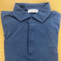 正規品 グラン サッソ Gran Sasso Tシャツ 半袖 ポロシャツ メンズ コットン 90% ポリウレタン 10%ストレッチ ネイビー 青 Mサイズ_画像3
