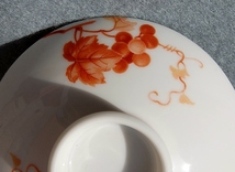 2客　日陶：ノリタケ　ご飯茶碗:蓋付飯碗　　色絵・山水図　　　オレンジ色　葡萄図/小サイズ　　　_画像8