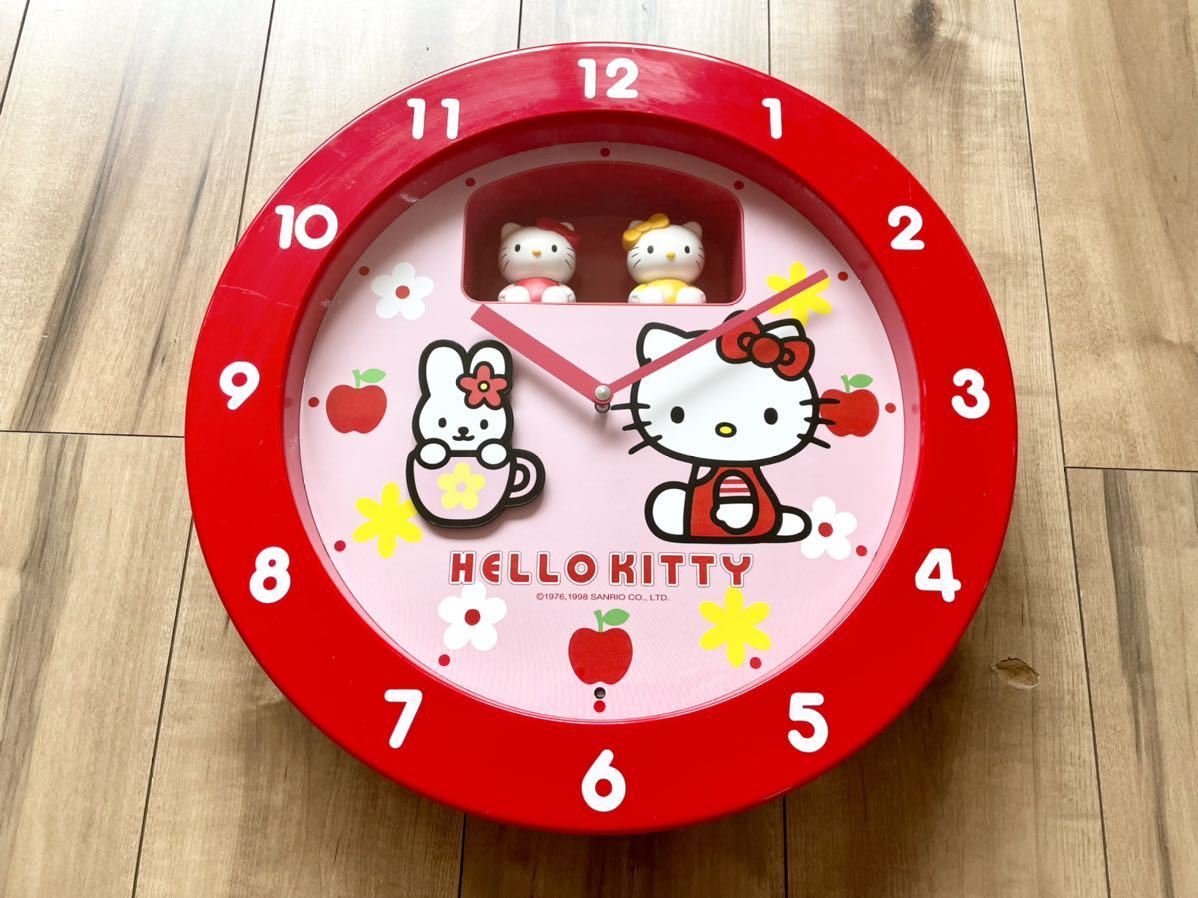 希少レア⭐︎HelloKitty からくり壁掛け時計 平成レトロ-