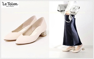  new goods [LeTalonruta long ]4cmpo Inte do punching heel pumps 22cm / One-piece skirt blouse pants T-shirt knitted 