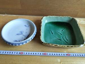 コレクション　昭和　レトロ　アンティーク　菓子皿　陶器　絵皿　稲穂　飾り　2点　まとめて