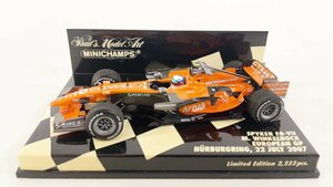 ミニチャンプス 1/43 PMA スパイカー F8-Ⅶ マルクスヴィンケルホック ヨーロッパGP ニュルブルクリンク 2007 SPYKER M.WINKELHOCK JP-56