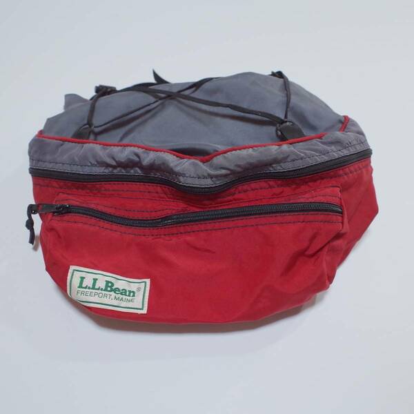 送料無料 期間限定値下げ L.L Bean 80S ウエストバッグ デカタグ 1980~ レア vintage ヴィンテージ グレー/レッド LLビーン