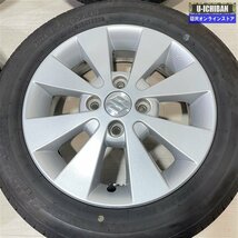 155/65R14 スズキ軽自動車 等 スズキ純正 4.5-14+45 4H100 ブリヂストン ネクストリー 14インチ タイヤ ホイール 4本セット 009k_画像4