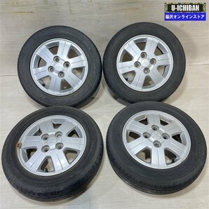 155/65R13 軽 軽自動車 等 ミツビシ 純正 4-13+46 4H100 ダンロップ EC202 13インチ 4本セット 009kの画像1