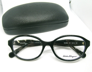 値下 Salvatore Ferragamo フェラガモ 正規品 メガネフレーム SF2856A-001 ブラック 黒縁 / グレーマーブル 新品 眼鏡 度付き加工可