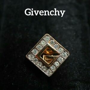 [ anonymity delivery ] Givenchy one-side ear earrings Gold Logo rhinestone 