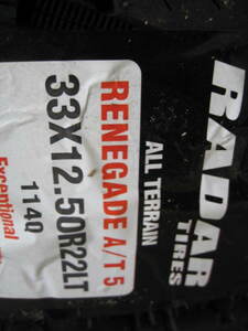 * new goods super-discount * radar RENEGADE AT-5 33x12.50R22 4ps.