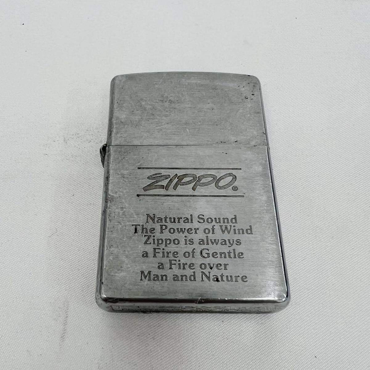 ☆Zippoオイルライター スターリングシルバー スリム 筆記体ロゴ 着火