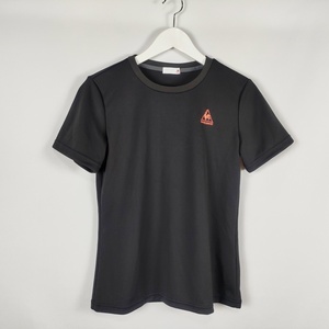 美品 ルコックスポルティフ le coq sportif Tシャツ スポーツウェア ワンポイント クルーネック 半袖 L ブラック レディース 中古 /EP