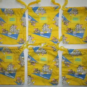 ★未使用品 非売品 1990 Turner Entertainment Bank of Yokohama 横浜銀行 TOM&JERRY トムとジェリー 巾着袋 6点 ノベルティ 古い レトロ★