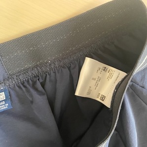 ユニクロ フレアスカート 濃紺 160ｃｍ ナイロン ウエストゴム 54ｃｍ ポケットの画像3