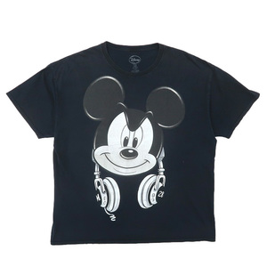 古着 ミッキーマウス ディズニーキャラクター プリントTシャツ ブラック サイズ表記：XL　gd80308