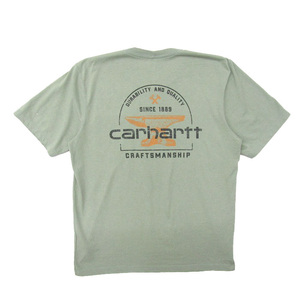 古着 カーハート CARHARTT ポケットTシャツ ワンポイント ライトグリーン サイズ表記：L　gd78937