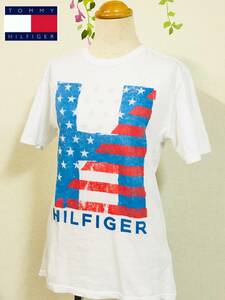 Tommy Hilfiger トミーヒルフィガー　星条旗デザイン　半そでTシャツ　ホワイト　サイズM（12/14）　コストコホールセールジャパン㈱