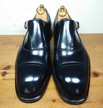 【1度使用程度/極美品】ITALY製 Salvatore Ferragamo/フェラガモ 最上級 TRAMEZZA ストレートチップ Mens 5EE 23cm相応 ブラック 黒_画像4