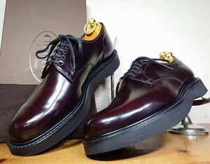 【1,2回使用程度/極美品】英国製 Church's/チャーチ LEYTON アンラインド プレーントゥ Mens 55F 24cm相応 バーガンディ/shannon trickers