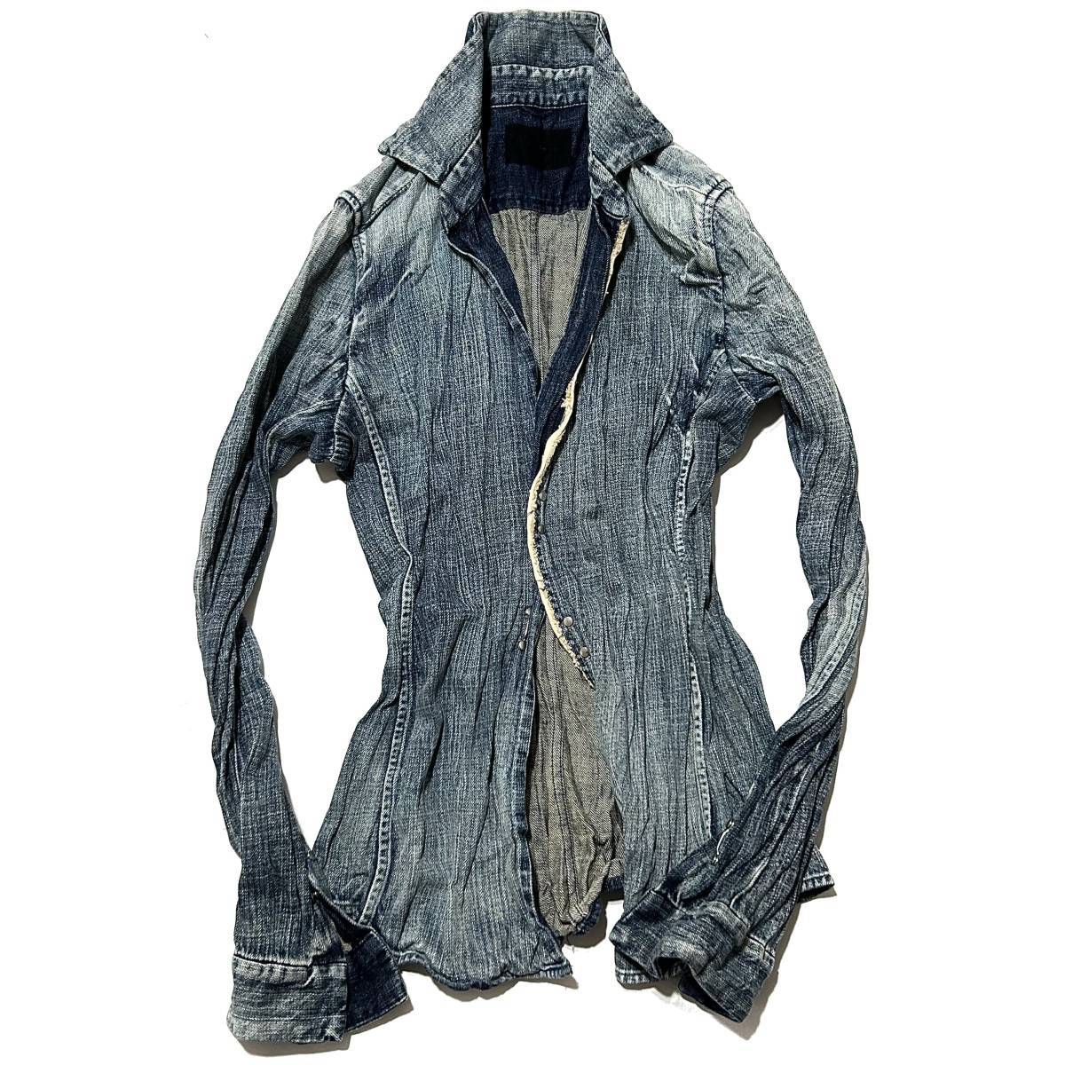 定価4 8万 junhashimoto WRINKLE HOOK DENIM SHIRT 2 ジュンハシモト